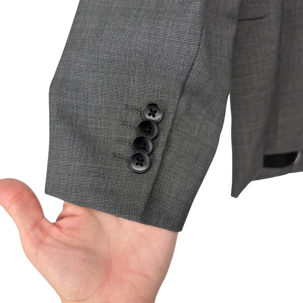 Theory Men Suit‎ Jacket Blazer 36 Regular Gray Wool Blend Business Formal